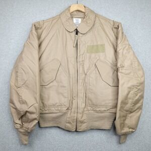 Valley Apparel Flight Jacket Mens Large Tan CWU-45/P Cold Weather Fire Resistant